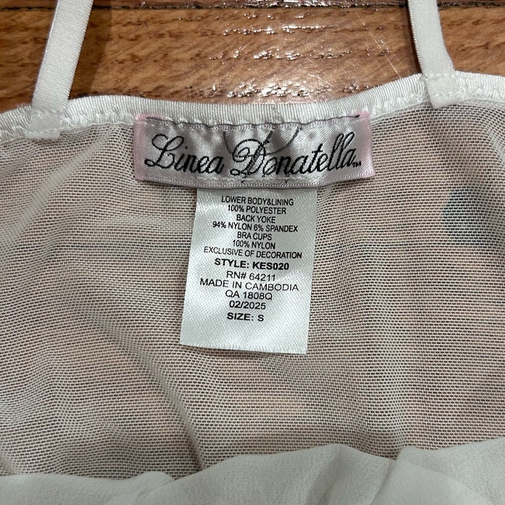 Linea Donatella Ivory Sheer Nightgown - Picture 6 of 6